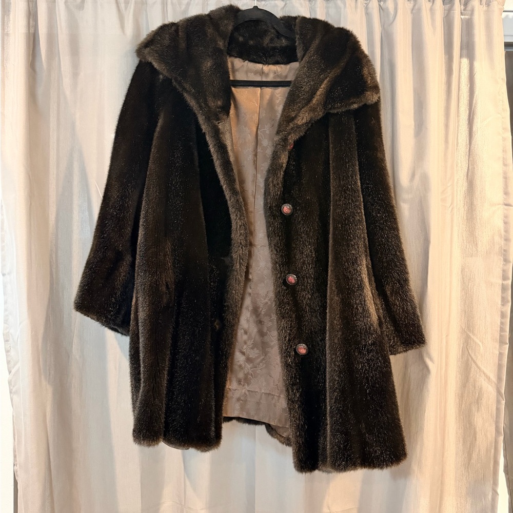 Tissavel of France Vintage Faux Fur Coat